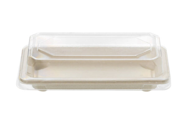 Sugarcane Sushi Trays N.4 and Transparent PET Lid | TESSERA Bio Products®