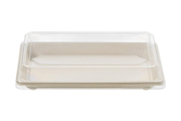 Sugarcane Sushi Trays N.10 and Transparent PET Lid | TESSERA Bio Products®