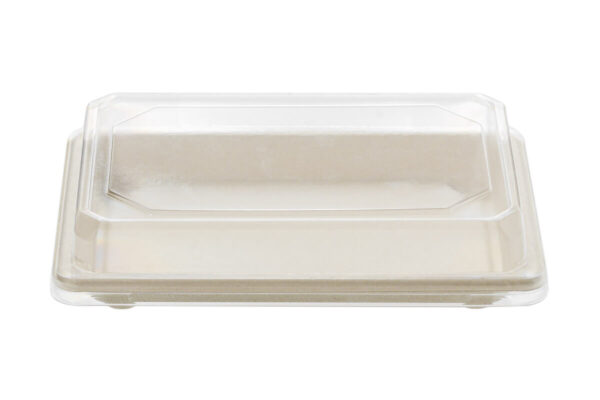 Sugarcane Sushi Tray N.15 & Transparent PET Lid | TESSERA Bio Products®