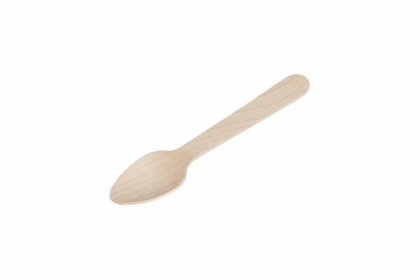 Oval Wooden Dessert Spoons FSC® Wrapped 1/1 11 cm. | TESSERA Bio Products®