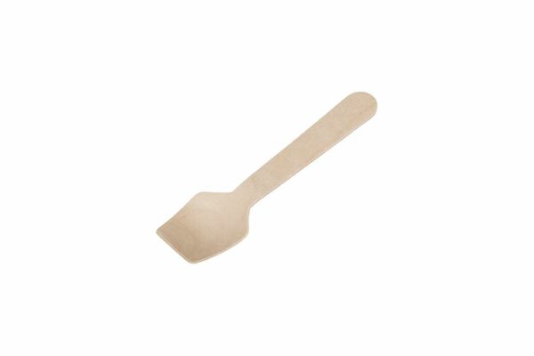 Square Wooden Dessert Spoons FSC® Wrapped 1/1 9.5 cm. | TESSERA Bio Products®