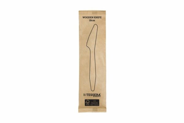 Wooden Knives 18 cm FSC® Wrapped 1/1 | TESSERA Bio Products®