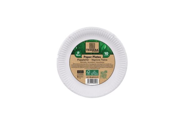 Round White Paper Plate FSC® Ø18 cm. (10 pieces) | TESSERA Bio Products®