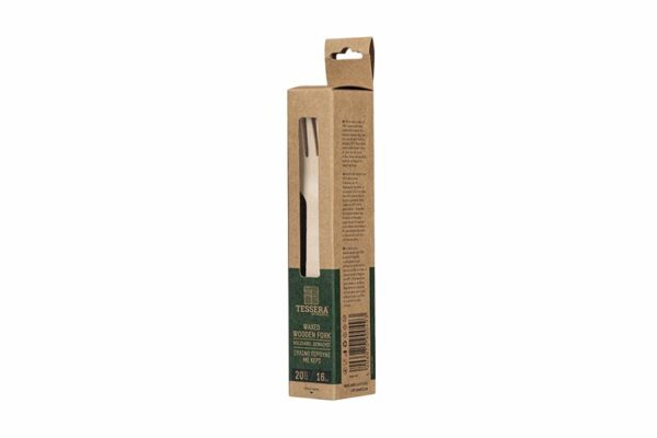 Wooden Forks FSC® 16cm in Kraft Paper Packaging (20 pieces) | TESSERA Bio Products®