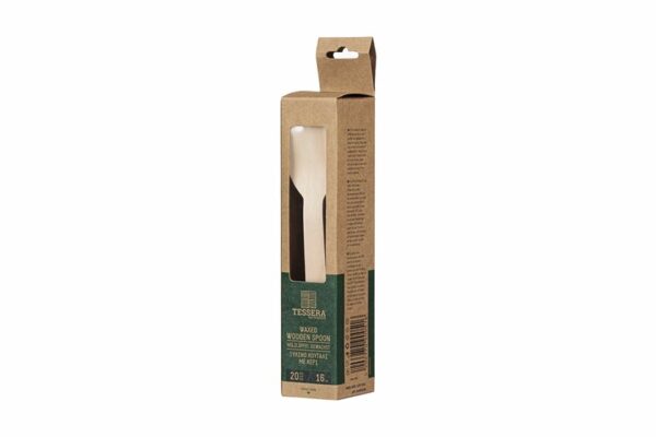 Ξύλινα κουτάλια FSC® 16cm σε Συσκευασία Κraft (20 τεμάχια) | TESSERA Bio Products®