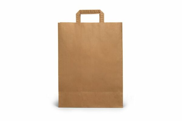 Kraft Paper Bags with Reinforced Inner Handles 26x17x29 cm. | TESSERA Bio Products®