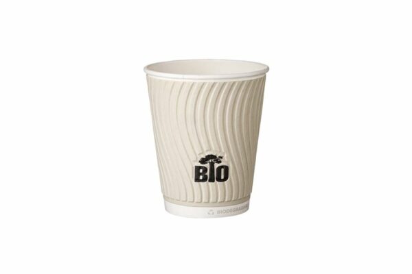 Double Wall Waterbased Paper Cups Grey Bio Tree 8oz | TESSERA Bio Products®