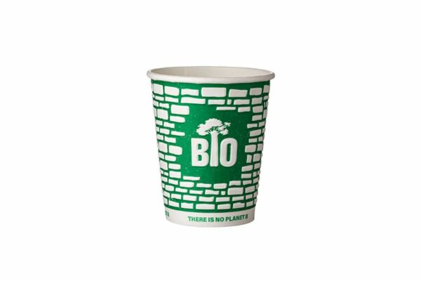 Double Wall Waterbased Paper Cups Brick Wall 8oz | TESSERA Bio Products®