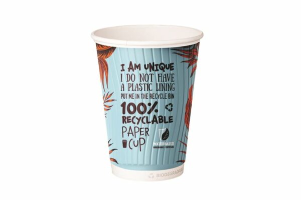 Double Wall Waterbased Paper Cups Nature Design 16oz | TESSERA Bio Products®