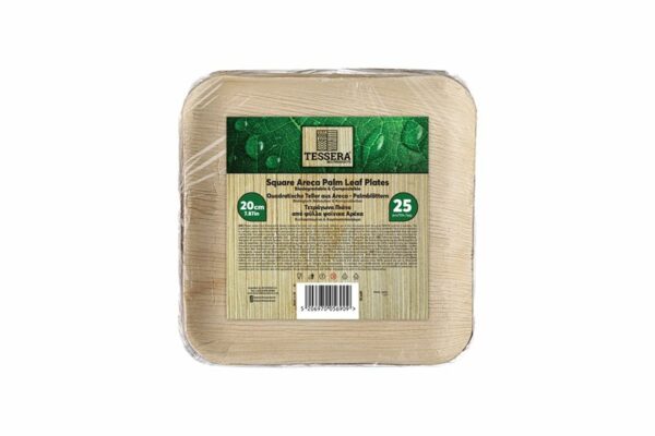 Palm Leaf Square Plates 20x20cm. | TESSERA Bio Products®