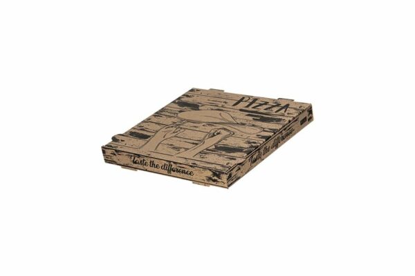 Kraft Paper Pizza Boxes Pizza Hands Design FSC®24x24x4cm. | TESSERA Bio Products®
