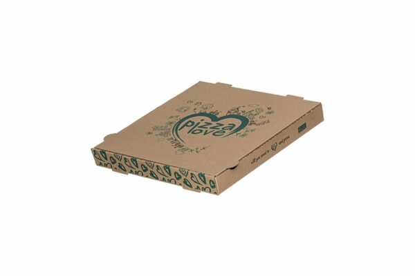 Kraft Paper Pizza Boxes"Pizza Love" Design FSC® 26x26x4cm | TESSERA Bio Products®