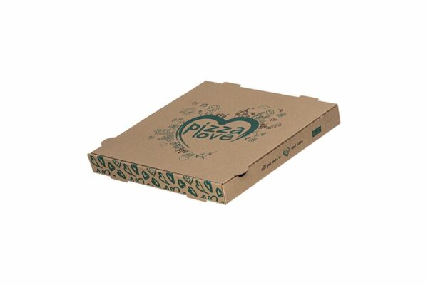 Χάρτινα Κουτιά Πίτσας Kraft FSC® σχέδιο "Pizza Love" 28x28x4cm. | TESSERA Bio Products®