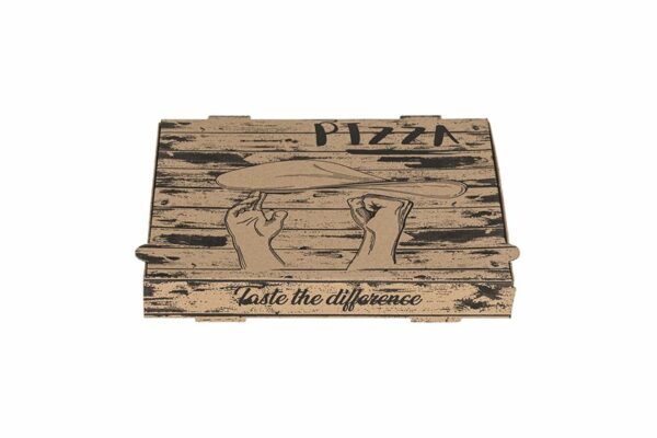 Kraft Paper Pizza Boxes Pizza Hands FSC® 28x28x4cm. | TESSERA Bio Products®