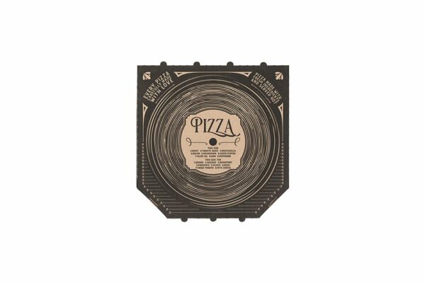 Kraft Paper Pizza Boxes FSC® Vinyl Disc Design 29x29x4 cm. | TESSERA Bio Products®