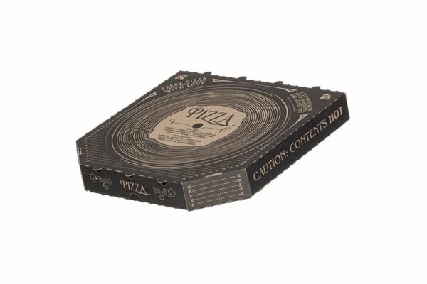 Kraft Paper Pizza Boxes FSC® Vinyl Disc Design 31x31x4.2 cm. | TESSERA Bio Products®