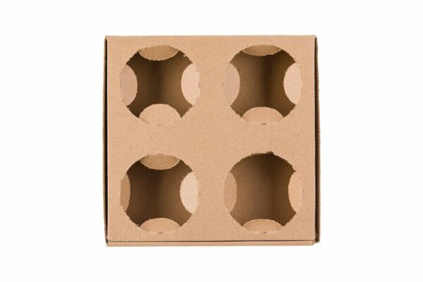 Kraft Paper Cupholders FSC® 4 compartments | TESSERA Bio Products®