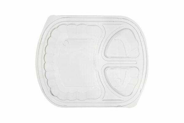 PP Lids for M/W Sugarcane Food Containers 3-compartments No.129 | TESSERA Bio Products®