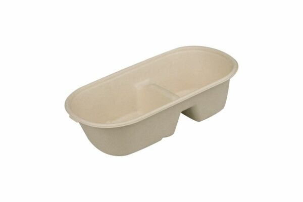 M/W Sugarcane Food Containers 2-compartments 1000ml. | Tessera Sustainable Packaging®