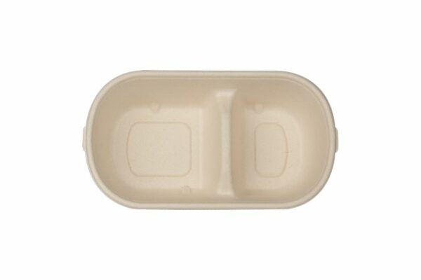 Σκεύη Φαγητού Μ/W 2 θέσεων Ζαχαροκάλαμο 1000ml. | Tessera Sustainable Packaging®