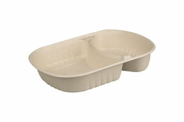 M/W Sugarcane Food Containers 2-compartments No.129 | TESSERA Bio Products®