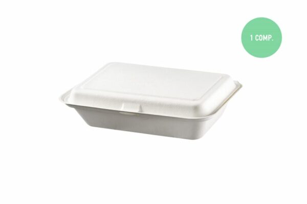 Σκεύη Φαγητού Ζαχαροκάλαμο με Ενσωματωμένο Καπάκι 23x15cm. | Tessera Sustainable Packaging®