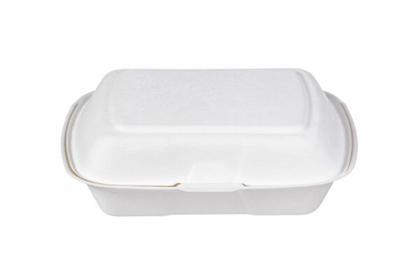 Σκεύη Φαγητού Ζαχαροκάλαμο 3 θέσεων με Ενσωματωμένο Καπάκι 23x20cm. | Tessera Sustainable Packaging®