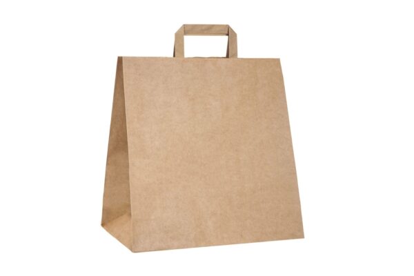 Kraft Paper Bags with Reinforced Inner Handle 28x29x17cm. | TESSERA Bio Products®
