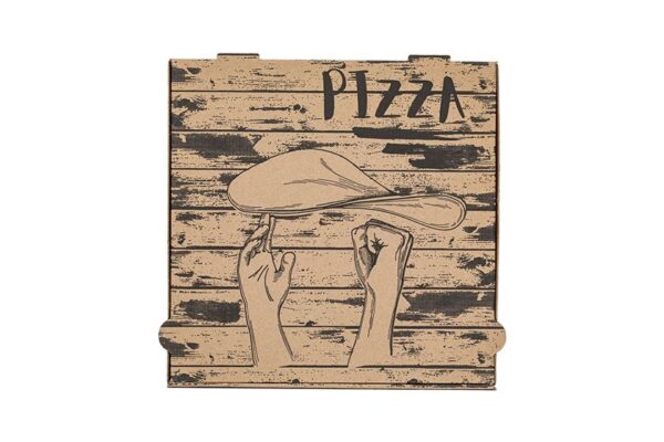 Kraft Paper Pizza Boxes Handmade FSC® 40x40x4.2 cm. | TESSERA Bio Products®