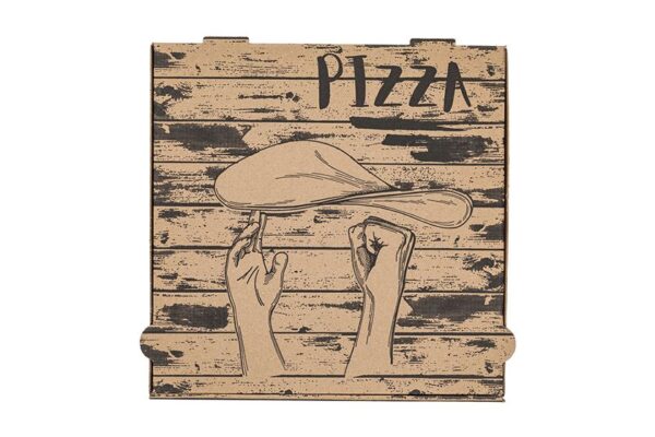 Kraft Paper Pizza Boxes Handmade FSC® 44x44x4.2 cm. | TESSERA Bio Products®