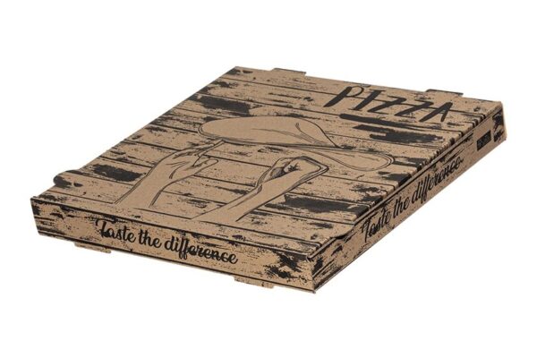 Χάρτινα Kraft Κουτιά Πίτσας FSC® σχέδιο "Handmade" 44x44x4.2cm | TESSERA Bio Products®