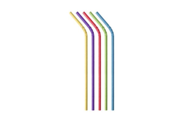 Paper Straws FSC® Multicolour Flexible Ø 0.6x21 cm Wrapped 1/1 | TESSERA Bio Products®