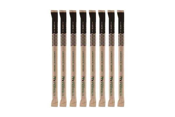 Paper Straws 4x4 FSC® Black Straight 0.8x21 cm. Wrapped 1/1 | TESSERA Bio Products®
