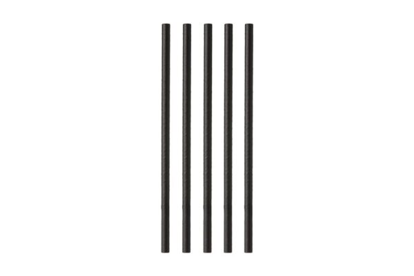 Paper Straws 4x4 FSC® Black Straight 0.8x21 cm. Wrapped 1/1 | TESSERA Bio Products®