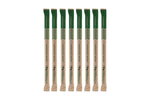 Xάρτινα Καλαμάκια 4x4 FSC® Πολύχρωμα Ίσια 0.8x21 cm. Συσκευασμένα 1/1 | TESSERA Bio Products®