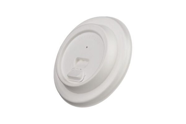 Kαπάκια-Πιπίλες Flip από Ζαχαροκάλαμο Safelock Λευκά Ø 80mm. | Tessera Sustainable Packaging®